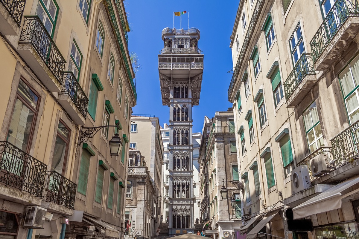 Cast-iron Elevador de Santa Justa from 1902